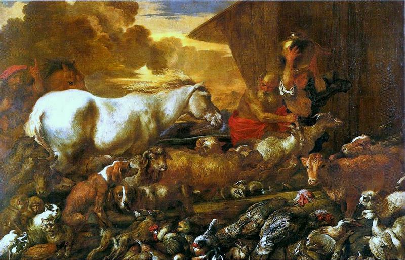 CASTIGLIONE, Giovanni Benedetto Entrada dos Animais na Arca de Noe oil painting picture